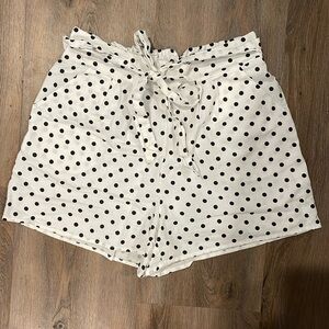 Black and White Polka Dot Paperbag Shorts